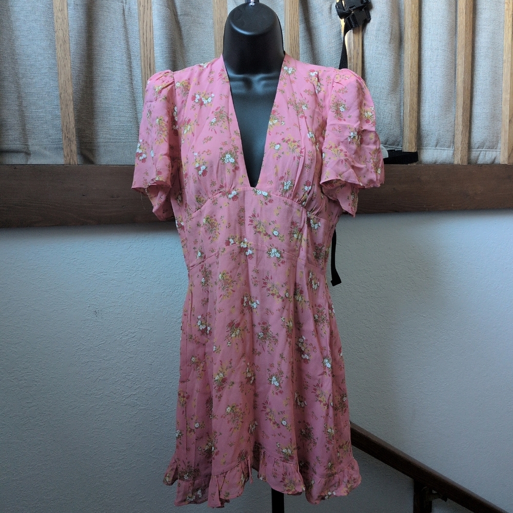 ✨ Reformation Mya Mini Dress In Pink Floral Size 8 - Picture 8 of 8